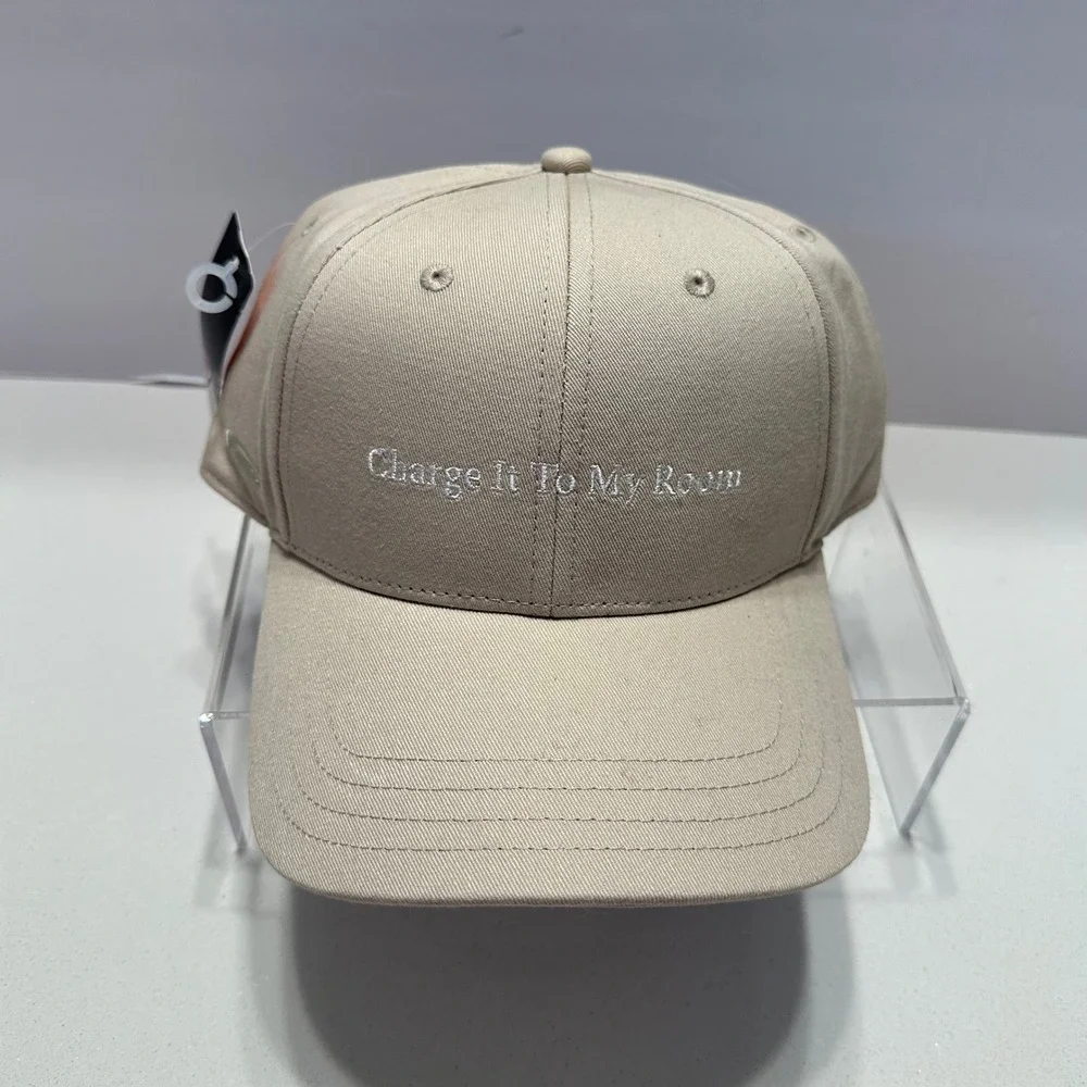 Charge‎ It To My Room Kimpton Sawyer Khaki Tan Baseball Cap Hat Pukka NEW